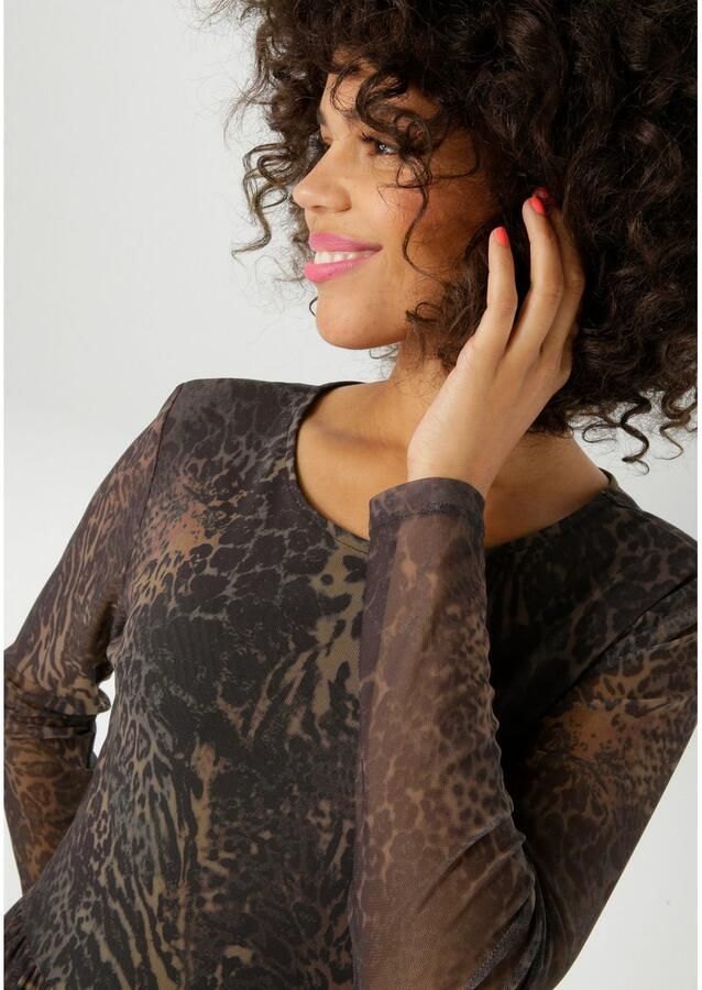 Aniston CASUAL Midi-jurk met fantasierijke dierenprint nieuwe collectie - Foto 2