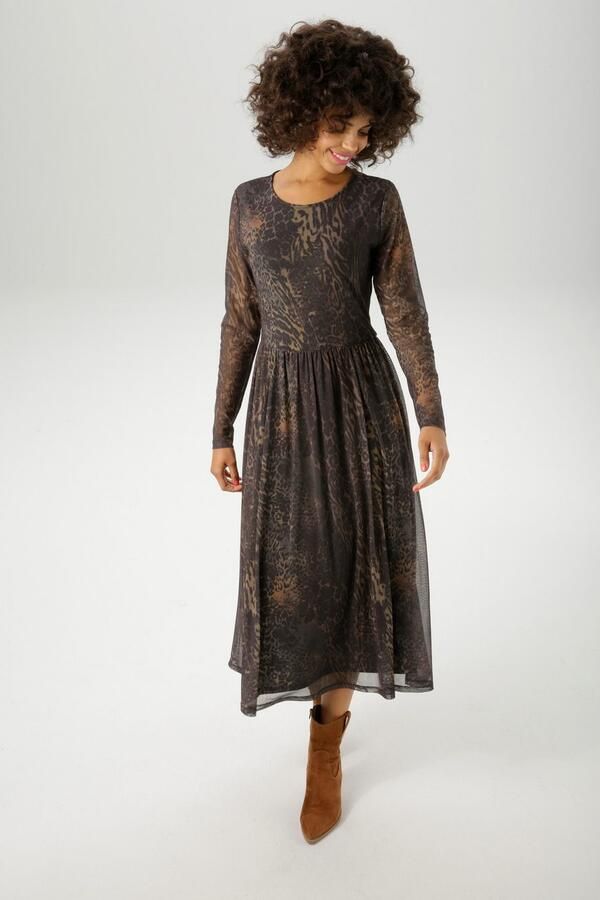 Aniston CASUAL Midi-jurk met fantasierijke dierenprint nieuwe collectie - Foto 6