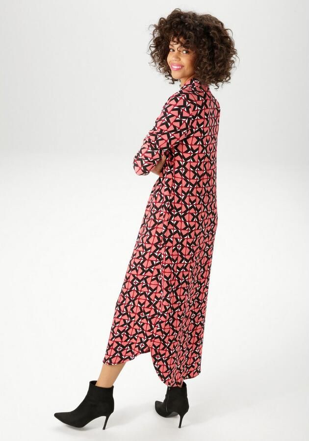 Aniston CASUAL Midi-jurk met grafisch retro-patroon elk deel uniek nieuwe collectie - Foto 4