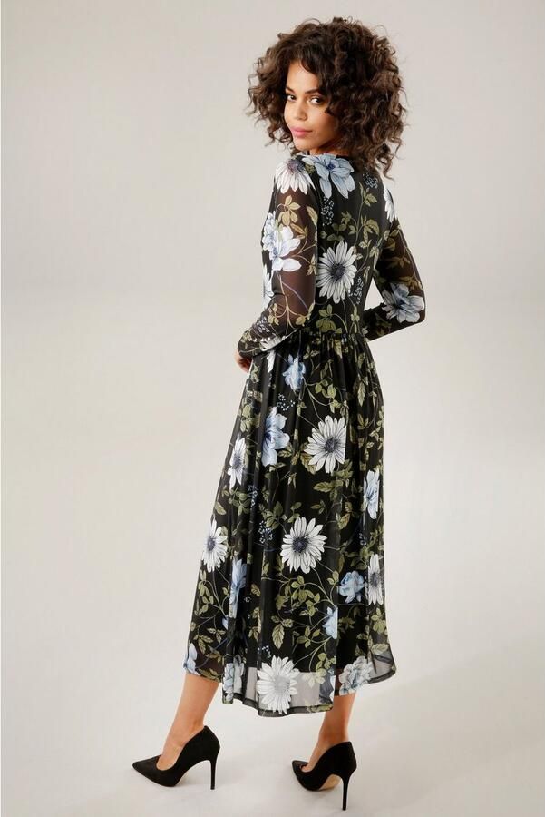 Aniston CASUAL Midi-jurk met grote bloe - en bladprint - Foto 3