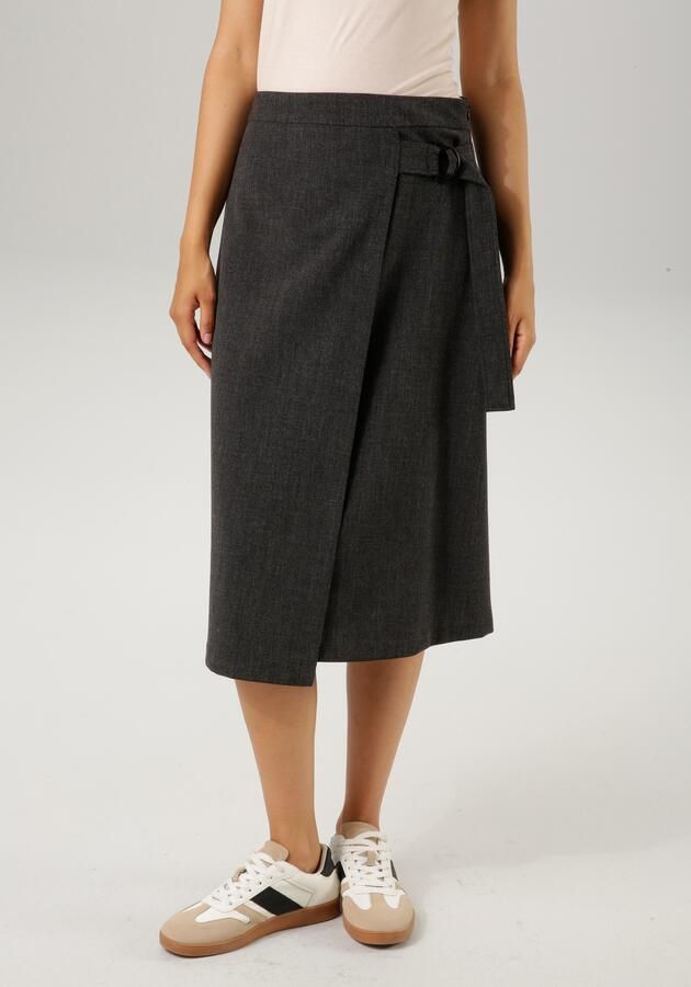 Aniston CASUAL Midirok met decoratieve gesp en bindband - Foto 8