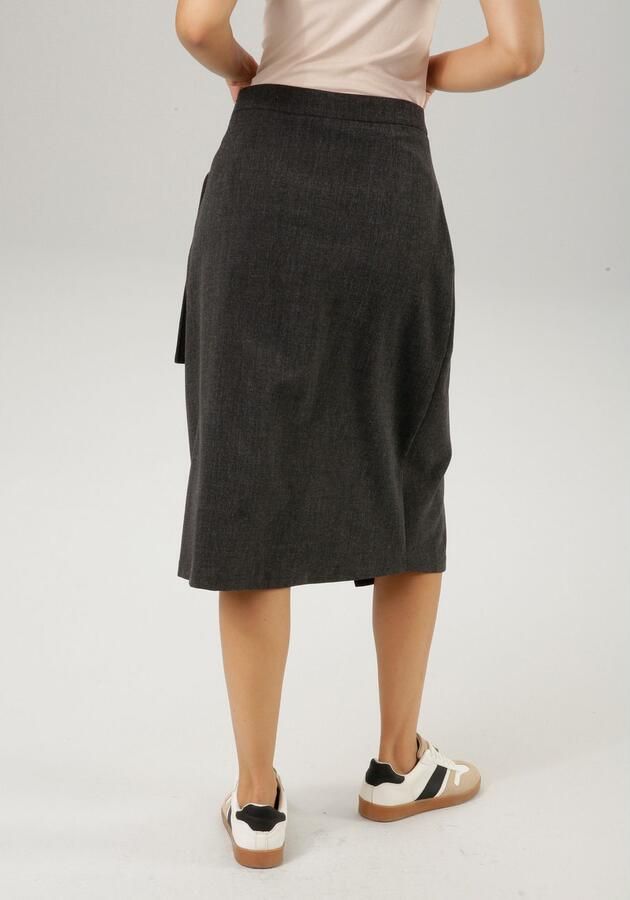 Aniston CASUAL Midirok met decoratieve gesp en bindband - Foto 5