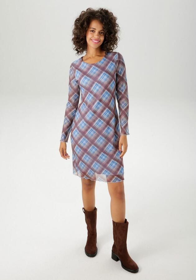 Aniston CASUAL Mini-jurk in extravagante ruitdessin nieuwe collectie - Foto 4