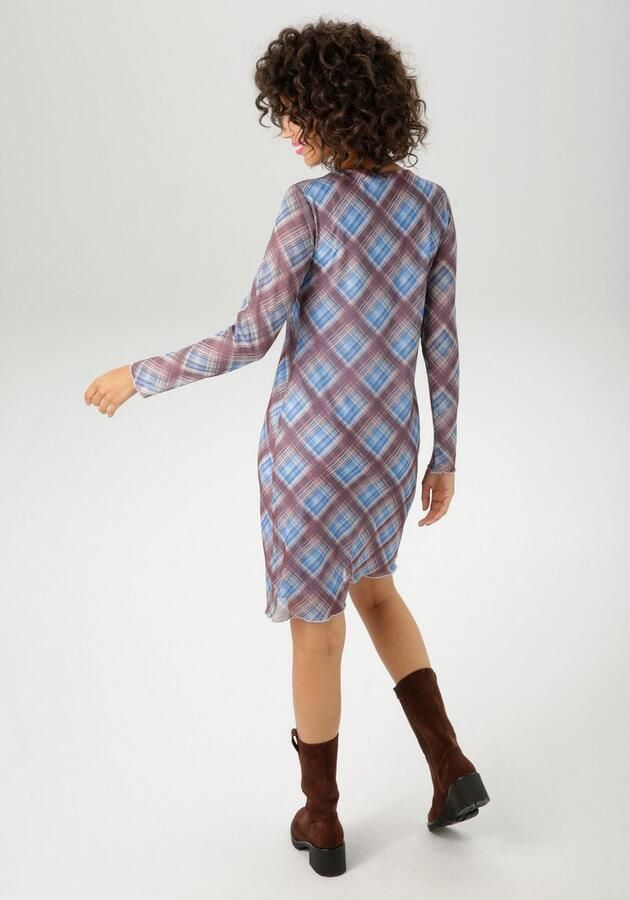 Aniston CASUAL Mini-jurk in extravagante ruitdessin nieuwe collectie - Foto 5