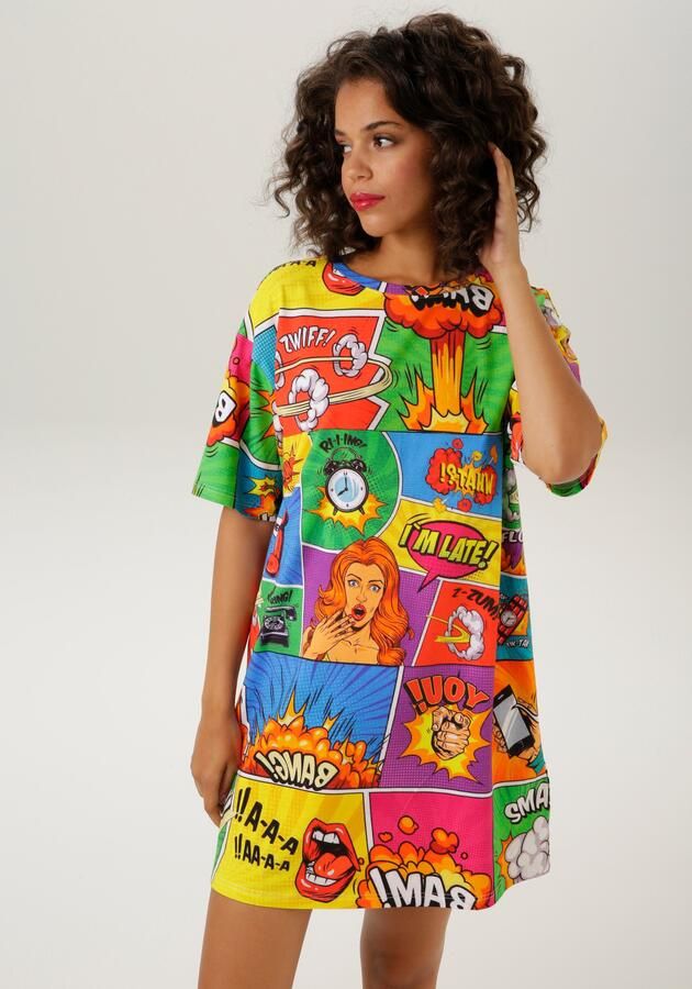 Aniston CASUAL Mini-jurk met coole comic-drukken - Foto 8