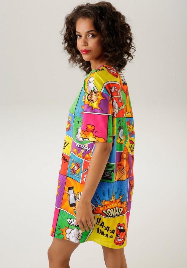 Aniston CASUAL Mini-jurk met coole comic-drukken - Foto 3