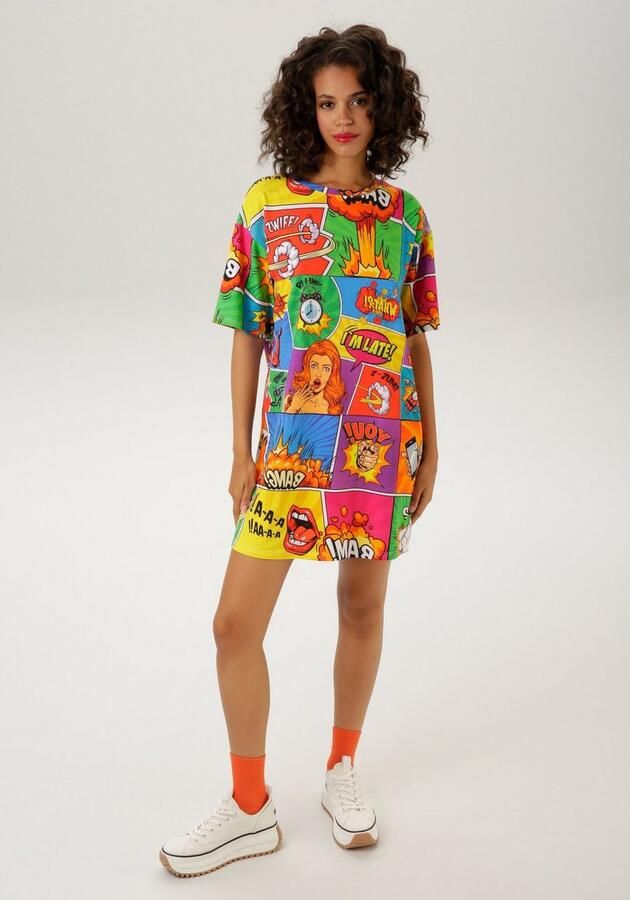 Aniston CASUAL Mini-jurk met coole comic-drukken - Foto 4