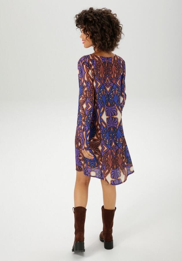 Aniston CASUAL Mini-jurk met groot orna t-print nieuwe collectie - Foto 5