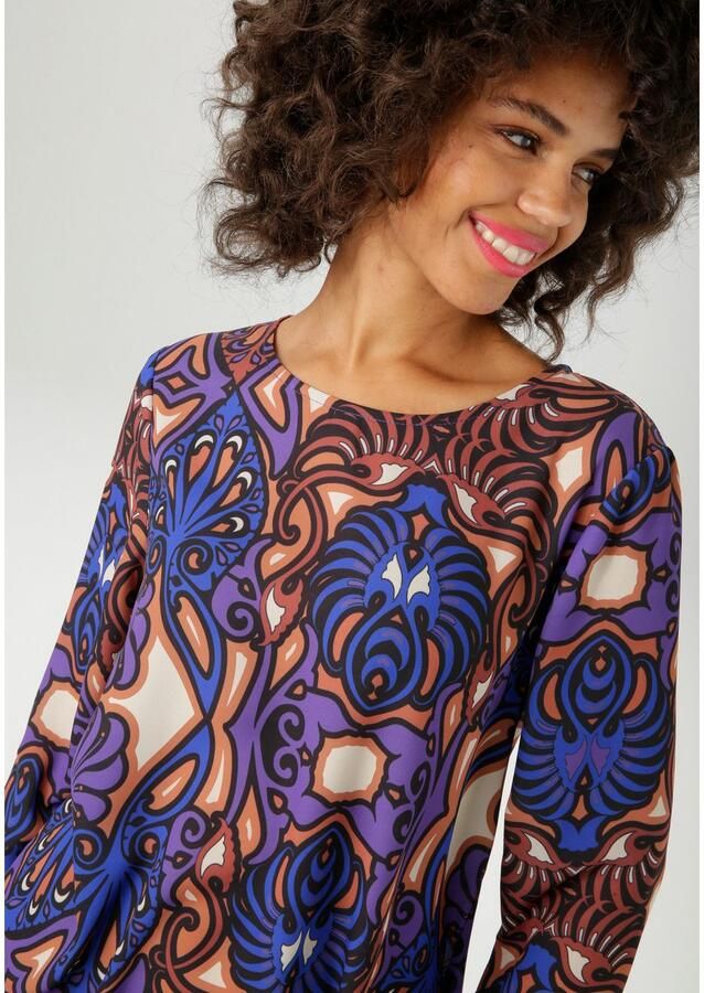 Aniston CASUAL Mini-jurk met groot orna t-print nieuwe collectie - Foto 2