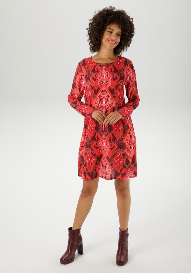 Aniston CASUAL Mini-jurk met kleurharmonieus folklore-print nieuwe collectie - Foto 7