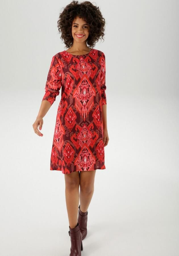 Aniston CASUAL Mini-jurk met kleurharmonieus folklore-print nieuwe collectie - Foto 3