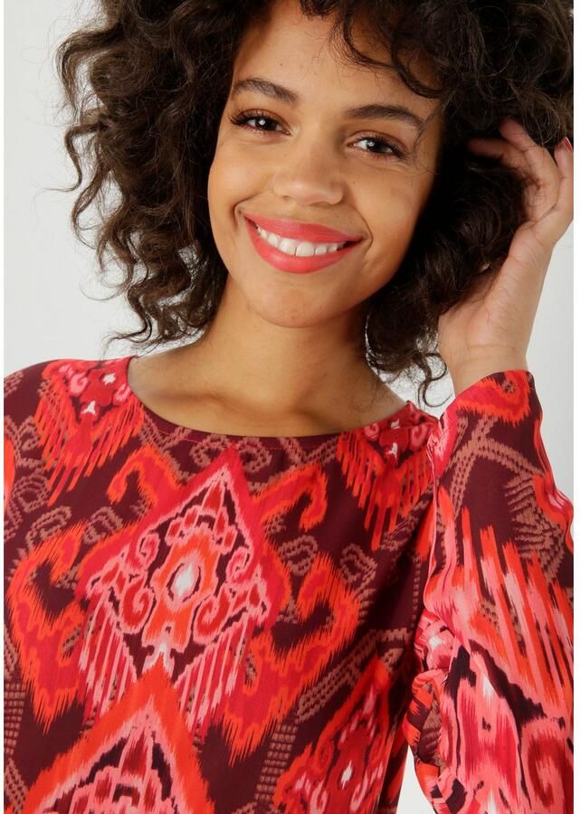 Aniston CASUAL Mini-jurk met kleurharmonieus folklore-print nieuwe collectie - Foto 2