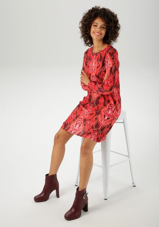 Aniston CASUAL Mini-jurk met kleurharmonieus folklore-print nieuwe collectie - Foto 4