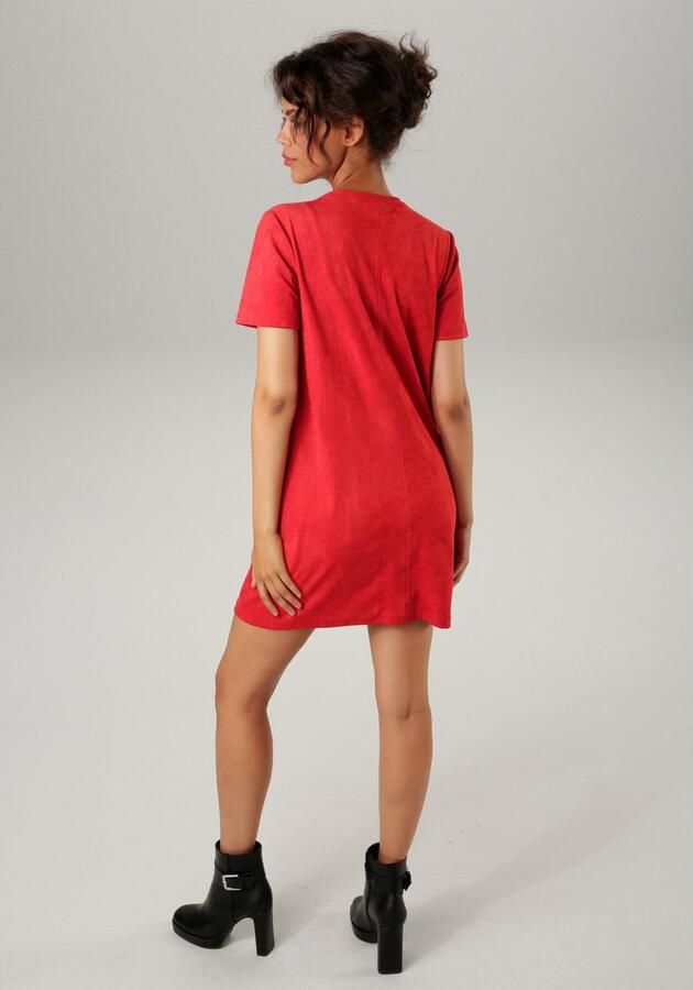 Aniston CASUAL Mini-jurk van elastisch velours in suède-look - Foto 4