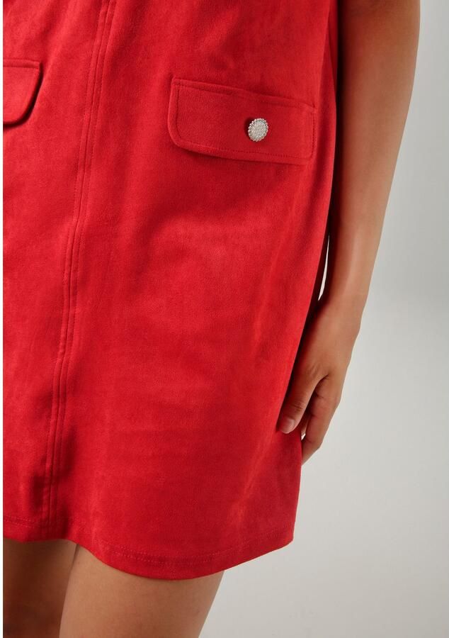 Aniston CASUAL Mini-jurk van elastisch velours in suède-look - Foto 2