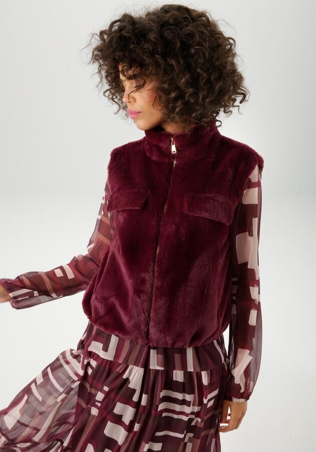 Aniston CASUAL Mouwloos pluchen vest in trendy kleurenpalet nieuwe collectie - Foto 11