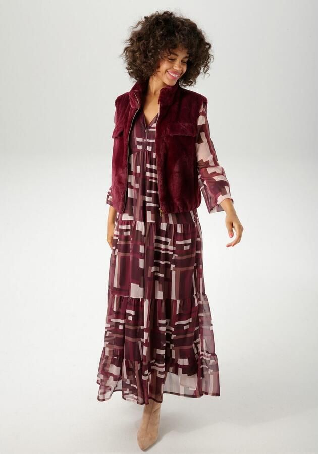 Aniston CASUAL Mouwloos pluchen vest in trendy kleurenpalet nieuwe collectie - Foto 5