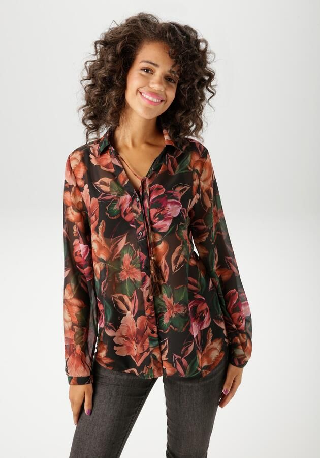 Aniston CASUAL Overhemdblouse bedrukt met kunstzinnige grootvlak bloe nieuwe collectie - Foto 7