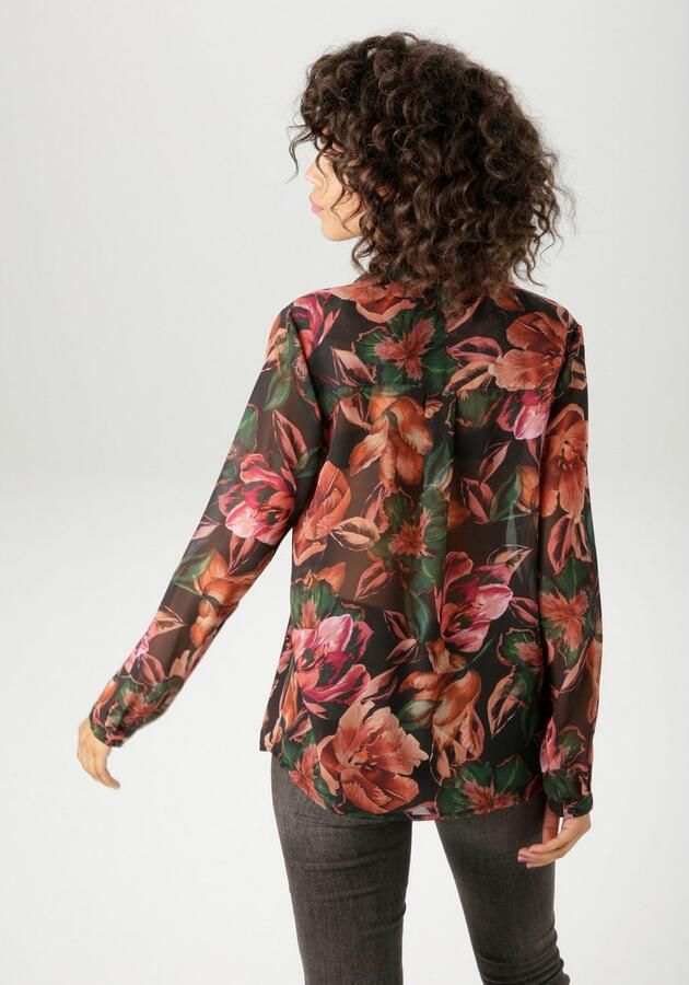 Aniston CASUAL Overhemdblouse bedrukt met kunstzinnige grootvlak bloe nieuwe collectie - Foto 4