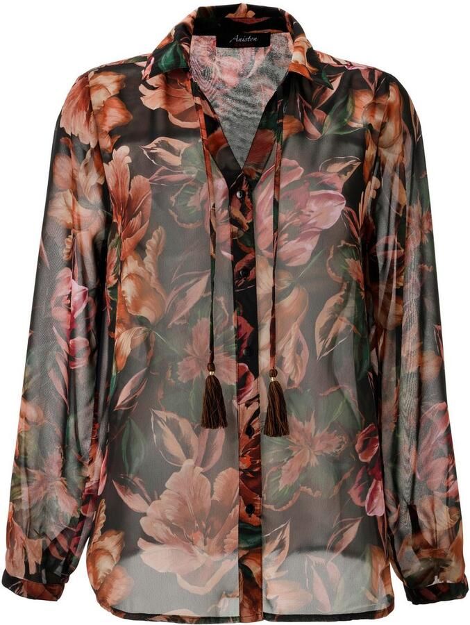 Aniston CASUAL Overhemdblouse bedrukt met kunstzinnige grootvlak bloe nieuwe collectie - Foto 2