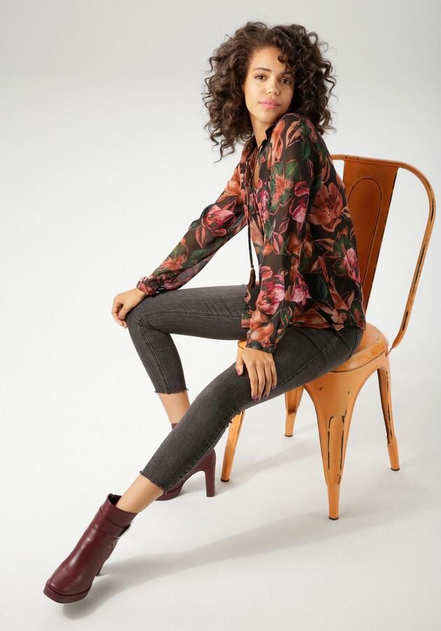 Aniston CASUAL Overhemdblouse bedrukt met kunstzinnige grootvlak bloe nieuwe collectie - Foto 6
