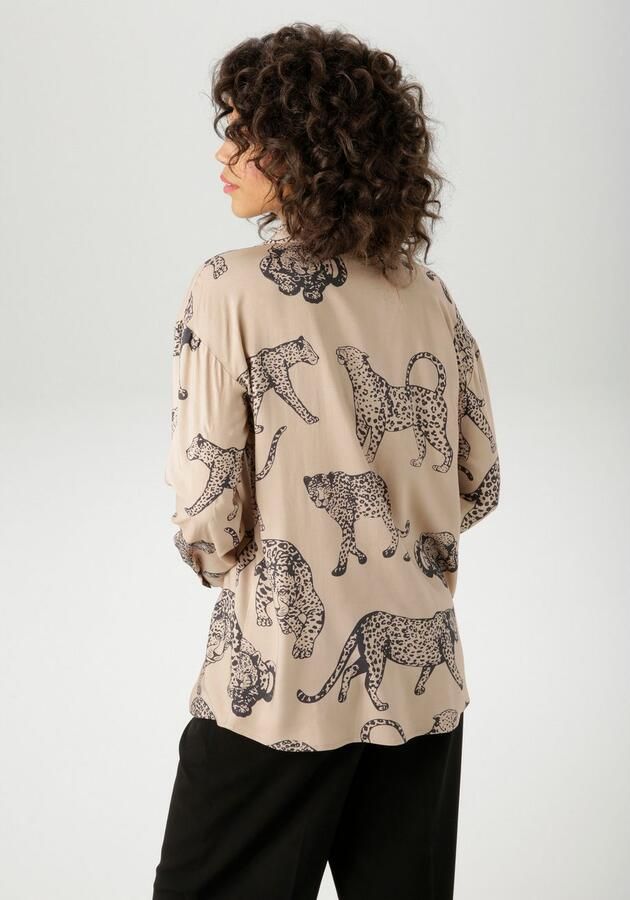 Aniston CASUAL Overhemdblouse bedrukt met luipaarden elk stuk is uniek nieuwe collectie - Foto 4