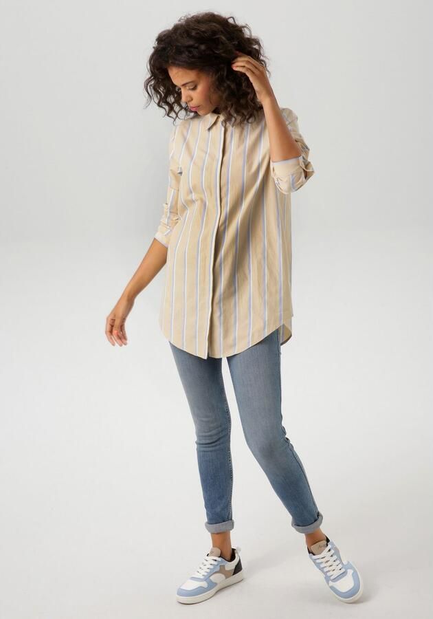 Aniston CASUAL Overhemdblouse in pastel gestreept dessin - Foto 4