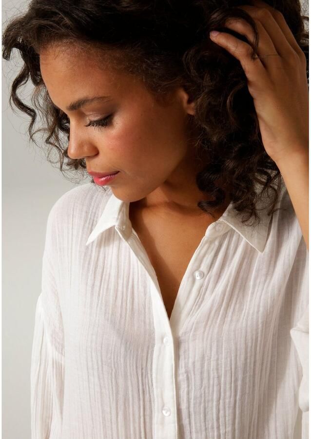 Aniston CASUAL Overhemdblouse in trendy musselin-kwaliteit