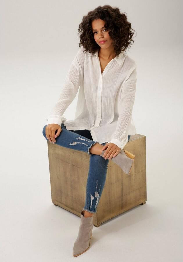 Aniston CASUAL Overhemdblouse in trendy musselin-kwaliteit - Foto 3