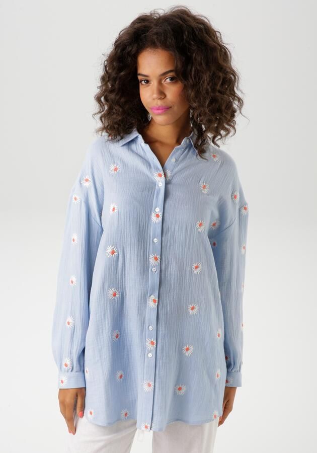 Aniston CASUAL Overhemdblouse met betoverende bloemen geborduurd - Foto 8