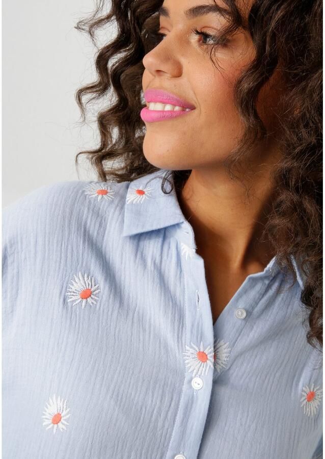 Aniston CASUAL Overhemdblouse met betoverende bloemen geborduurd - Foto 2