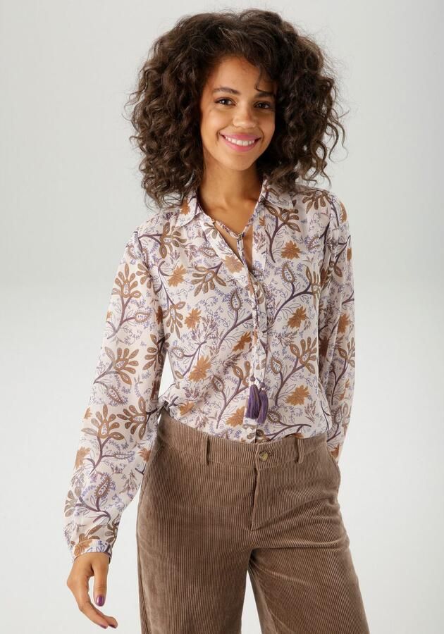 Aniston CASUAL Overhemdblouse met fantasierijke bloe print elk stuk is uniek nieuwe kollectie - Foto 4