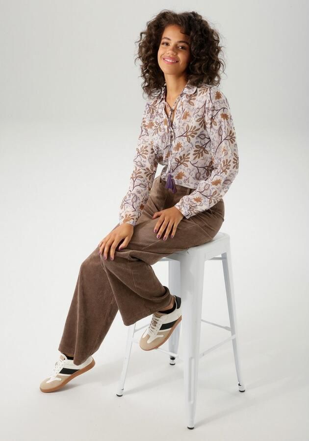 Aniston CASUAL Overhemdblouse met fantasierijke bloe print elk stuk is uniek nieuwe kollectie - Foto 6
