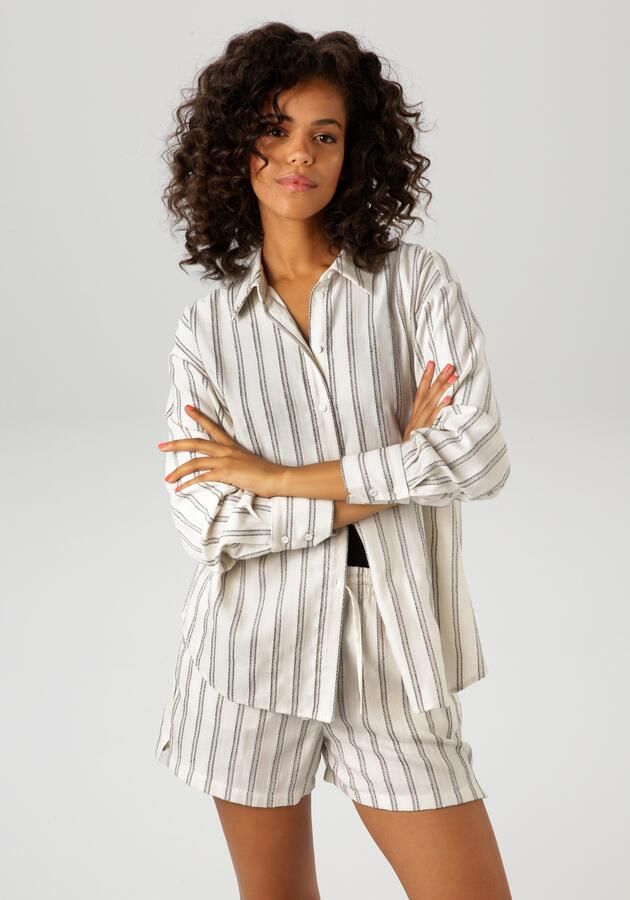 Aniston CASUAL Overhemdblouse met glanzdraden versierde strepen - Foto 9