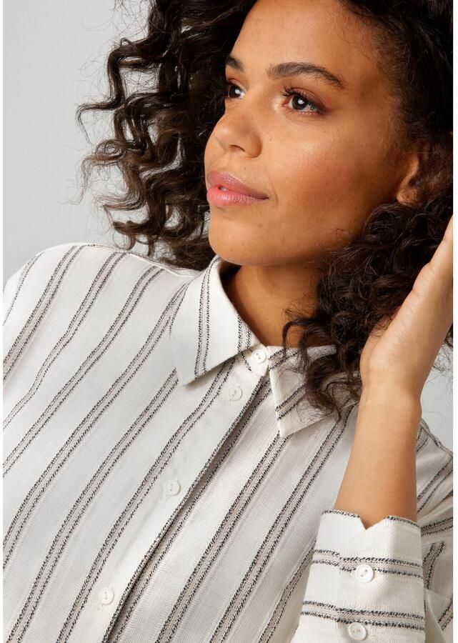 Aniston CASUAL Overhemdblouse met glanzdraden versierde strepen - Foto 2