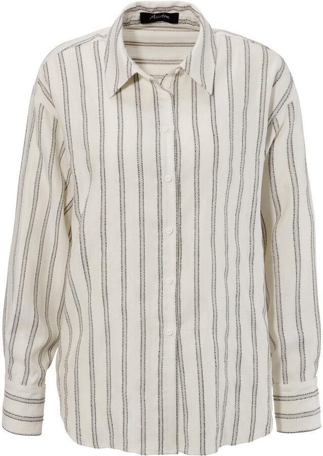 Aniston CASUAL Overhemdblouse met glanzdraden versierde strepen - Foto 3