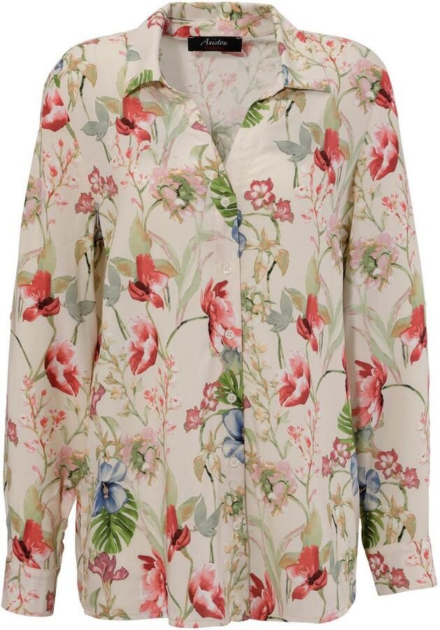 Aniston CASUAL Overhemdblouse met kleurharmonieuze kunstzinnige bloemenprint - Foto 6
