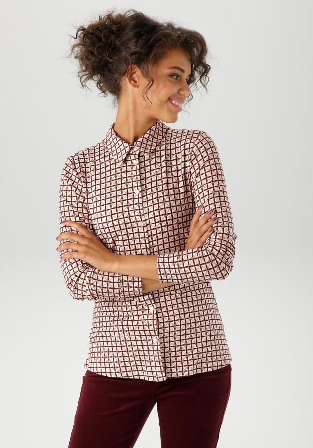 Aniston CASUAL Overhemdblouse met kleurharmonisch retro-patroon nieuwe collectie - Foto 7