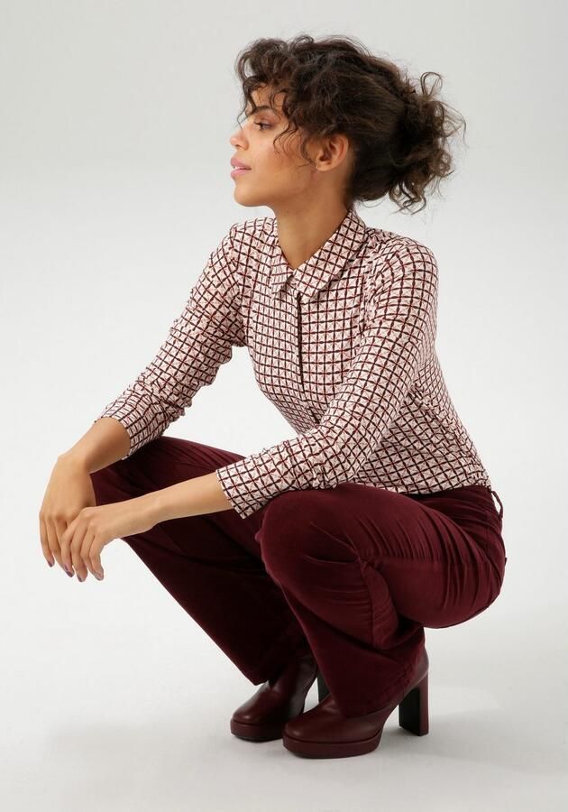 Aniston CASUAL Overhemdblouse met kleurharmonisch retro-patroon nieuwe collectie - Foto 6