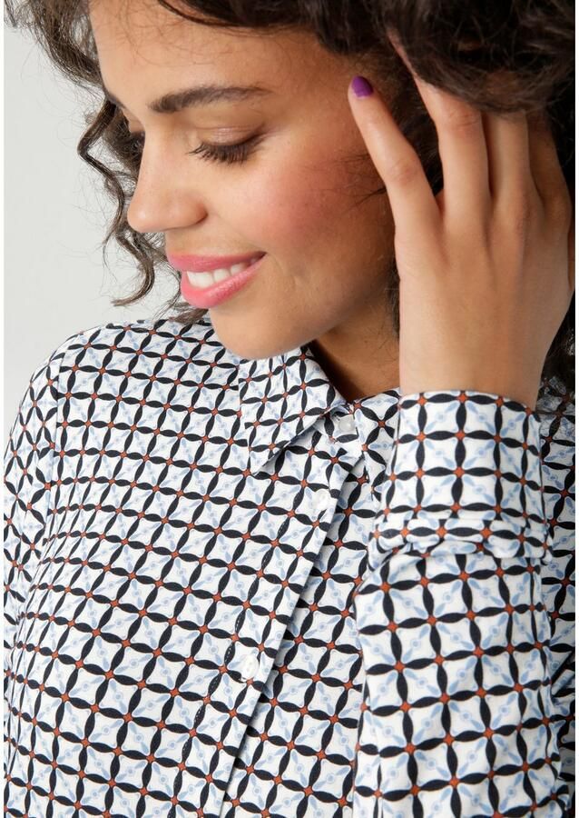 Aniston CASUAL Overhemdblouse met kleurharmonisch retro-patroon nieuwe collectie - Foto 3
