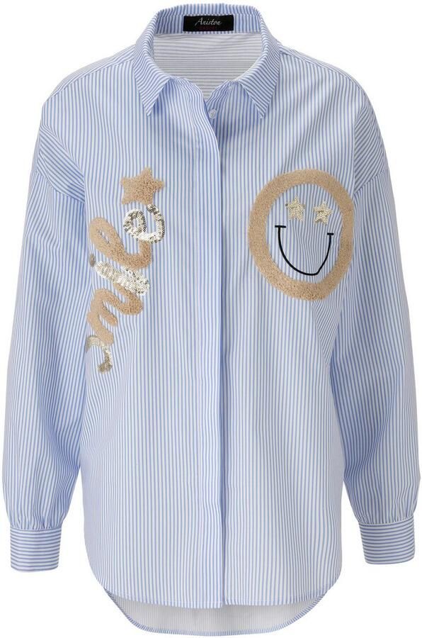 Aniston CASUAL Overhemdblouse met pailletten versierde smiley-applicaties nieuwe collectie - Foto 9
