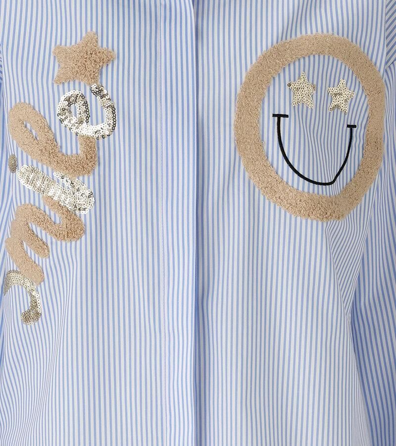 Aniston CASUAL Overhemdblouse met pailletten versierde smiley-applicaties nieuwe collectie