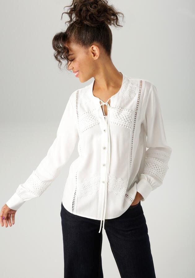 Aniston CASUAL Overhemdblouse rijkelijk versierd met verschillende soorten kant nieuwe collectie - Foto 7