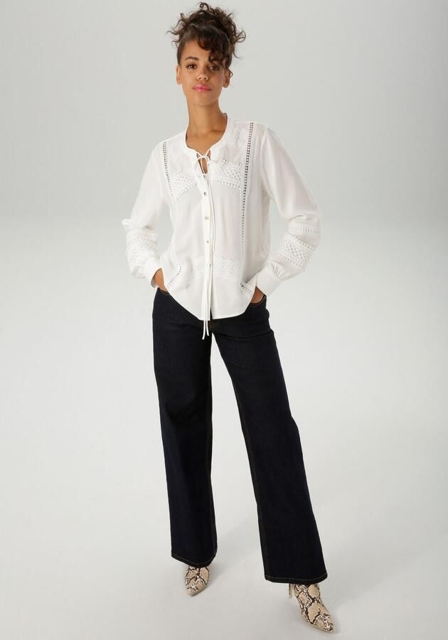Aniston CASUAL Overhemdblouse rijkelijk versierd met verschillende soorten kant nieuwe collectie - Foto 6