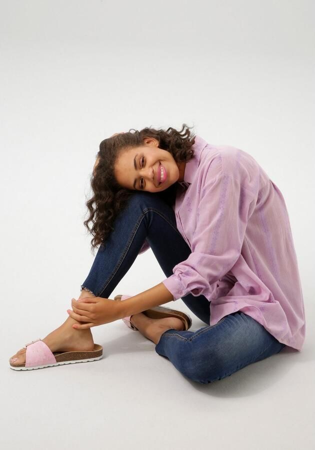 Aniston CASUAL Overhemdblouse van trendy mousseline-stof met ingeweven patroon - Foto 5