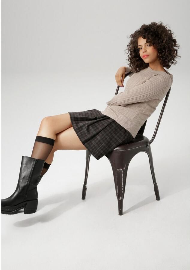 Aniston CASUAL Plooirok in kleurharmonisch ruitpatroon nieuwe collectie - Foto 4