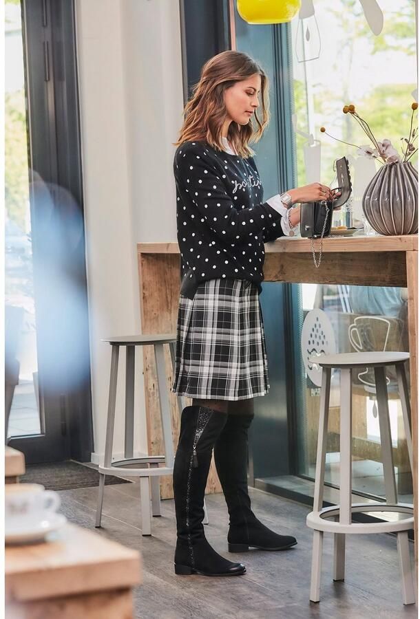 Aniston CASUAL Plooirok met een sierrits voor - Foto 8