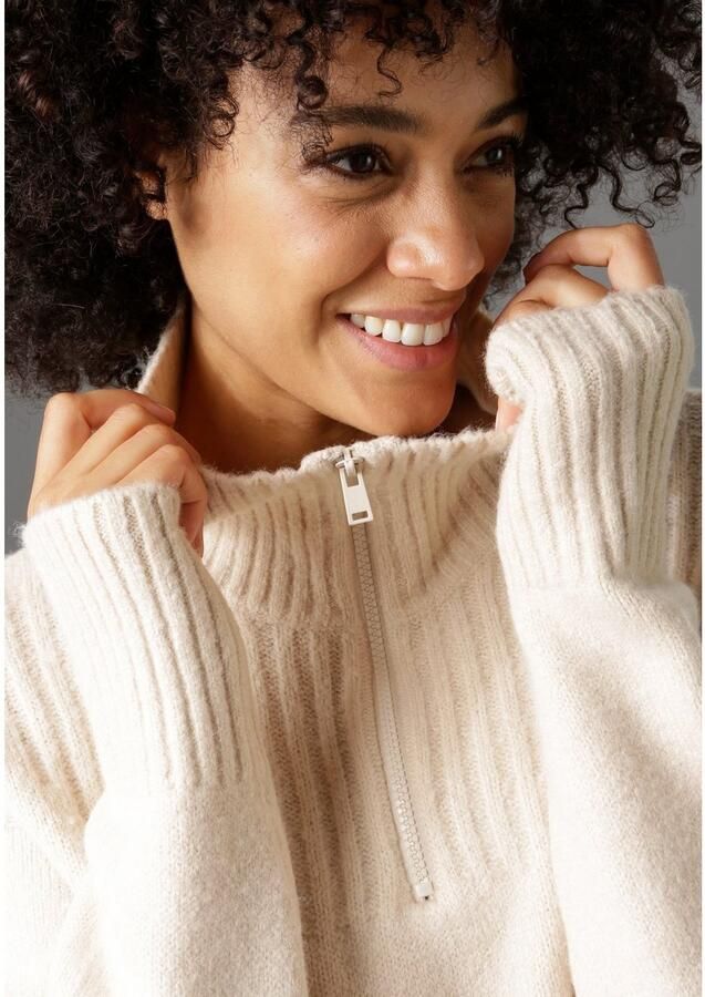 Aniston CASUAL Schipperstrui met een ritssluiting - Foto 3