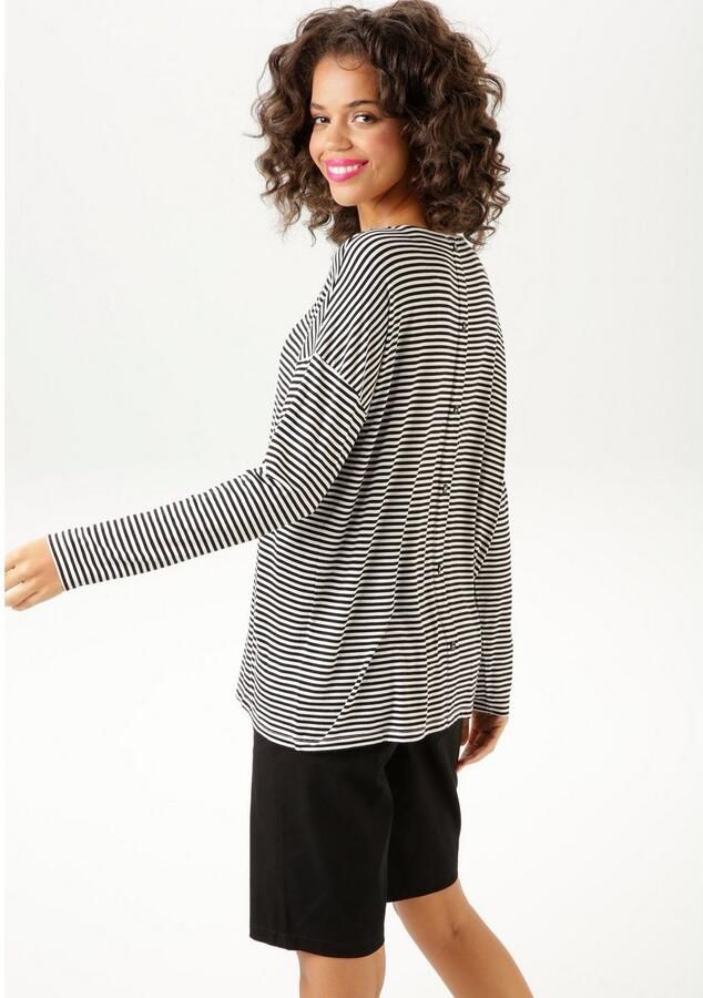 Aniston CASUAL Shirt met lange mouwen de clou: de nep-knopenrij aan de achterkant - Foto 4