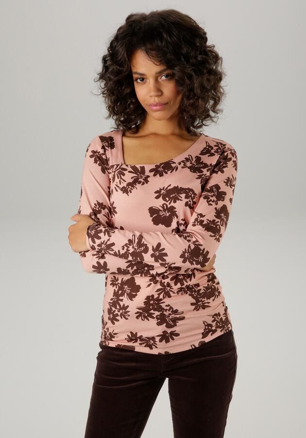 Aniston CASUAL Shirt met lange mouwen met asymmetrische ronde halslijn - Foto 7